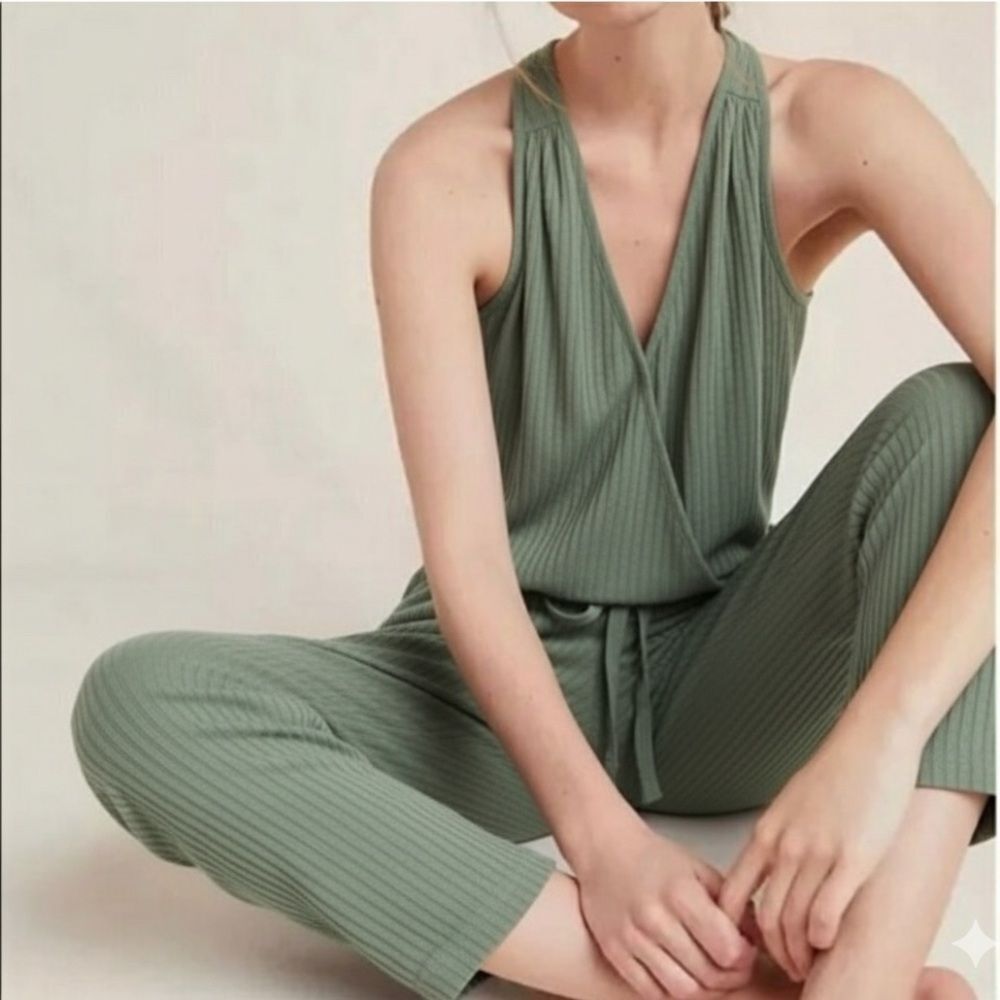 Anthropologie Saturday Sunday Juniper Jumpsuit in Sage Green Size Medium